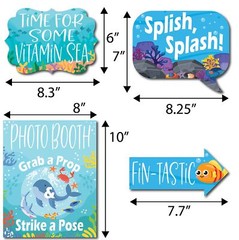 Under The Sea Photo Booth Props – 41-pc Photobooth Kit with 8 x 10-Inch Sign,…