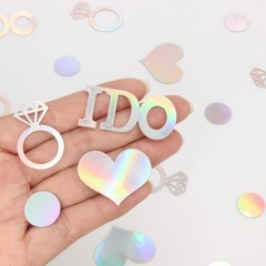 160 PCS Iridescent I Do Engagement Wedding Confetti Bridal Shower Decoration