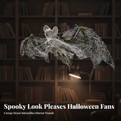 Distressed Black and Gray Spooky Nocturnal Creature Decoration Hanging