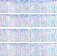 4 Packs Foil Fringe Garland Tinsel Streamers Shiny Wall Hanging Birthday Banner