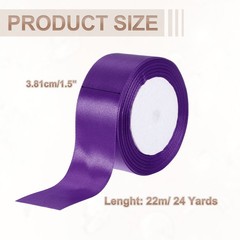 1.5 Inches x 24 Yards Satin Ribbon Roll Gift Wrapping Ribbon, Purple