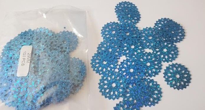 CraftbudyUS 100pcs x29mm BLUE Circle Design for Table Confetti/Craft