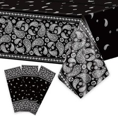3 Piezas De Manteles De Fiesta Con Bandana Negra, Manteles De Plastico Para …