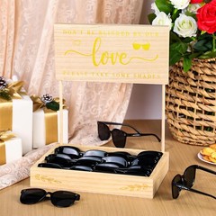 50 Sets Wedding Favors for Guests – Sunglasses for Reception With 1 Wood Disp…