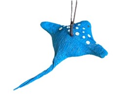 Stingray Ornament – Paper Mache Fish Shark Whale Nautical Gift Birthday Mermaid