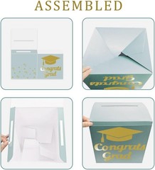 Breyish Blue Graduation Party Cardboard Box Holder