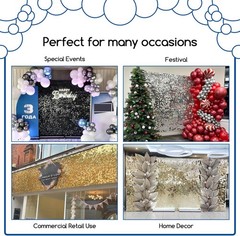Light Gold Shimmer Wall Backdrop 24PCS Gold Sequins Backdrop Decoration Panels,