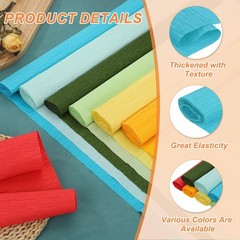 2 Pack Lake Blue 20 In x 7.9ft Wide Crepe Paper Roll Streamers Party Crafts