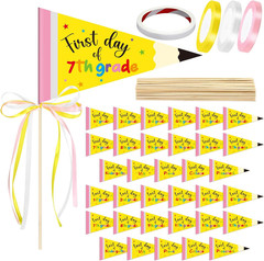 34 Pcs Back to School Banner DIY Kit First Day of School Flags | Last Day of Sch