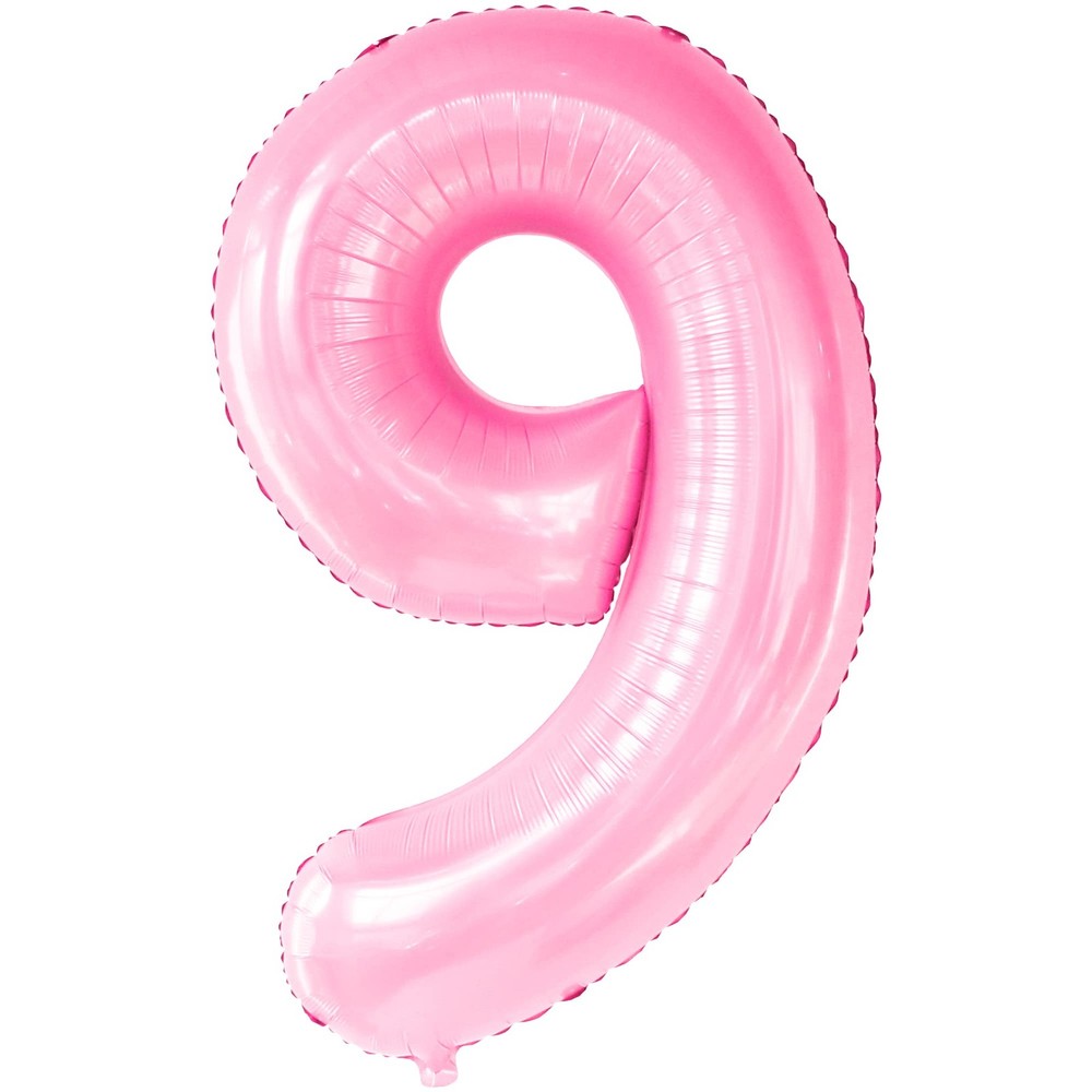 , Giant Light Pink Number 9 Balloon – 40 Inch | Foil 9 Balloon for 9th Decora…