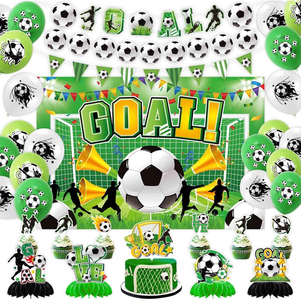 2026 World Cup Soccer Party Decorations Kit, Green, Gold, White, Black