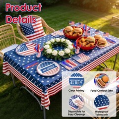 181Pc Disposable Tableware Portable 4th of July 250th Independence Day Tableware