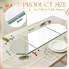3 Pcs Irregular Glass Mirror Trays Centerpieces for Table, 5mm Thick Beveled …