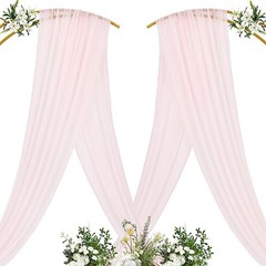 Blush Pink Wedding Arch Draping Fabric 1 Panel 20ft Sheer Chiffon Drapery