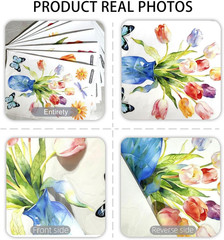 9 Sheets Flowers Window Clings Colorful Tulips Window Stickers Butterfly Drag…