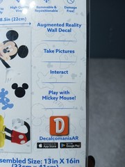 Disney Jr MICKEY MOUSE 13×16 Augmented Reality Wall Decal New Reposition Kids