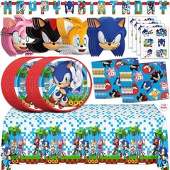 Sonic Disposable Tableware-Plates Napkins Banner Tablecover Tattoos Masks