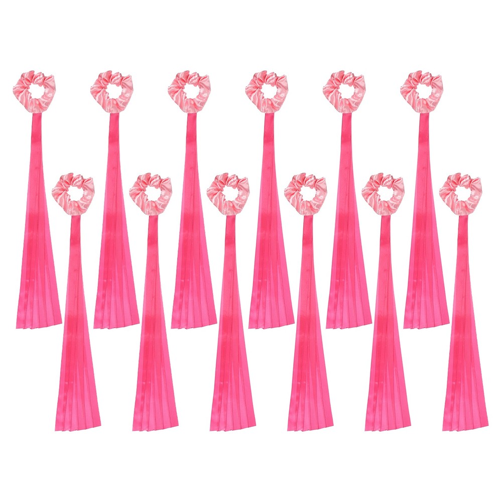 Rainbow Dance Ribbons, Wrist Streamers 20″ & 12 Pcs & Rose Pink