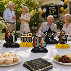 Vintage 85Th Birthday Decorations – 9 Pcs Retro Sunset Party Paper Table Honeyco