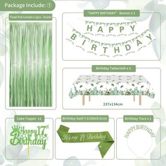 17th Birthday Decorations for Girls, Sage Green Bday 32 Inches,