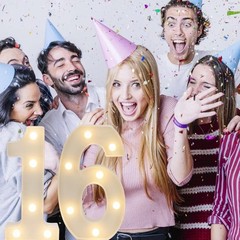 Decorative Led Light Up Numbers, 16th Birthday Decorations White