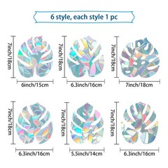 GORGECRAFT 6×7 Inch Leaf Window Clings Static Rainbow Stickers