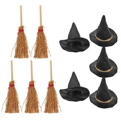 10Pcs Reusable Wizard Caps and Mini Witch Hats for Halloween Decoration Set