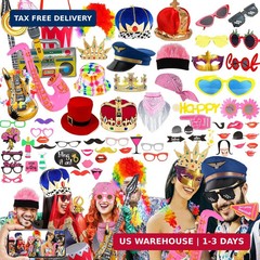 Bulk Opulent Photo Booth Props Set for Adult, Novelty Funny Hats and Glasses, Co