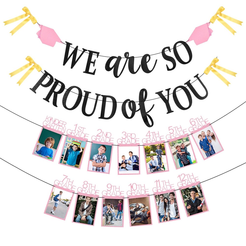 Graduation Party Decoration Class of 2026 K-12th Grade Graduation Photo Banner P