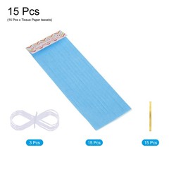 15Pcs Sky Blue Tassel Garland Banner with Rope