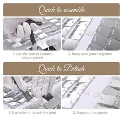 Instahibit 8.5×10 Ft Backdrop Stand w/ 72 Shimmer Wall Panels for Party Silver