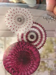 Way to Celebrate ~ Purple White Hanging Paper Fans Party Decorations ~ 3 pc set