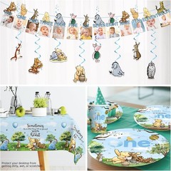 Winnie the Pooh 1st Birthday Disposable Tableware-Plates Cups Napkins Decoration