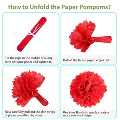 Valentine Day Hanging Decorations Kit Bunting Heart Paper Fans Pompoms Set