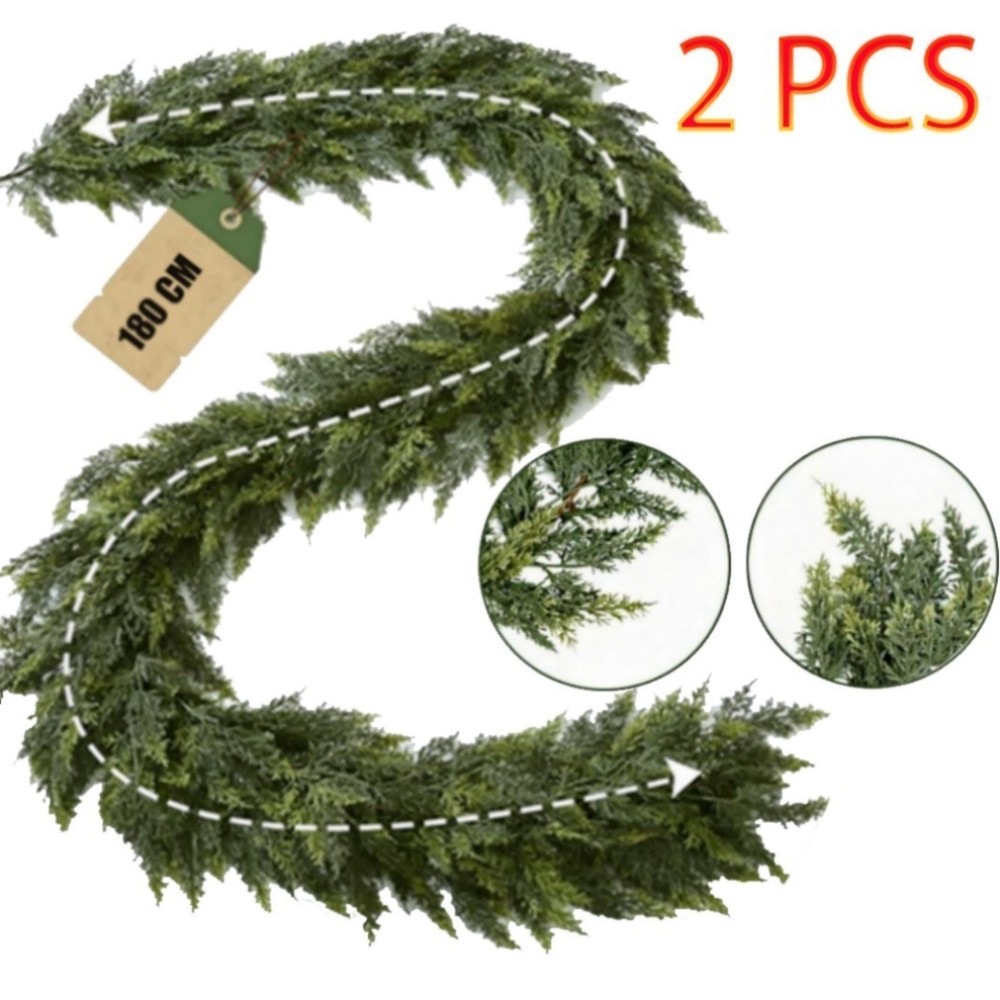 6ft Artificial Christmas Garland, Real Touch Cedar Pine Garland-Pine Wreath //##