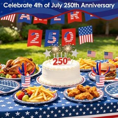 181Pcs Disposable Tableware For 4th of July 250th Independence Day Tableware