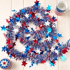 OBBOLO 4th/Fourth of July Decorations Set, Patriotic Decorations, Red Multi