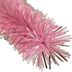 30FT Shiny Pink and Matte White Tinsel Garland Christmas Plastic Fringe Foil