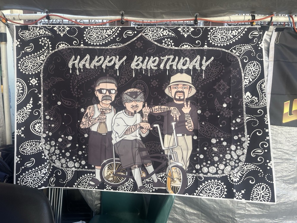 Gangster Party Decorations Cholo Lowrider Flags Chicano Homies 4 Items