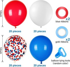 Patriotic Confetti Balloons Independence Day Birthday Party Supplies Decor