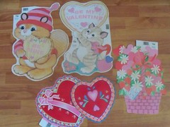 Valentines Diecut Cutouts Eureka Flocked Vintage Decoration U Pick NOT a LOT