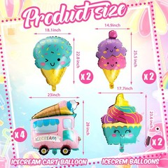 Sonwyoung 10 Pcs Ice Cream Balloons Ice Cream Party Decorations Cupcake Large…