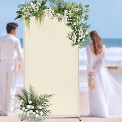 Freestanding Wedding Backdrop Stand Gold&Beige Backdrop Frame With Solid Base