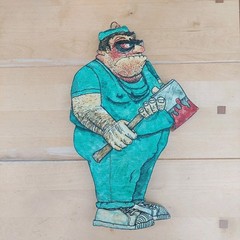 Demon Doctor Halloween Decoration Wall Hanging Plaque Horror Nurse Art
