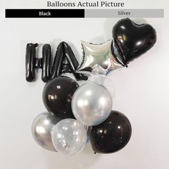 Romantic Birthday Decorations for Men with Black Silver Balloons, Happy Birth…