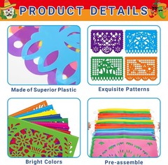 36 FT Cinco De Mayo Decorations, 2 Pack Mexican Party Banner, Plastic Fiesta Ban