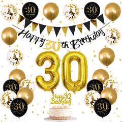 21St Birthday Decorations Him Her, Black Gold 21 Birthday Party Decor Golden Bla