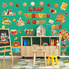 Fall Classroom Decorations Leaf Through A Good Book Bulletin Board Set Autumn