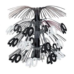 Beistle Black and Silver 40th Cascade Centerpiece – Over-The-Hill | Party