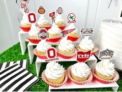 Ohio State University Cupcake Topper Party Supplies for Football, Birthday, G…